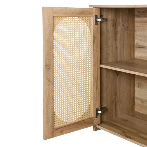 Vintage 3-Door Rattan Sideboard
