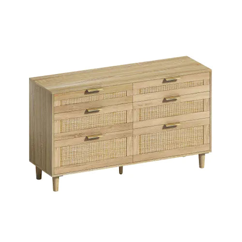 Rattan 6-Drawer Dresser