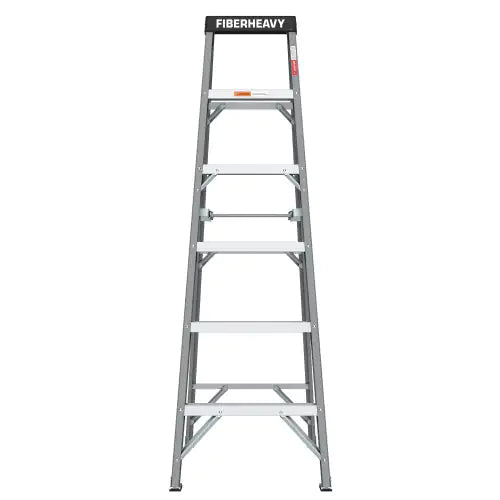 Fibreglass Step Ladder 6-Step 250lbs Gray