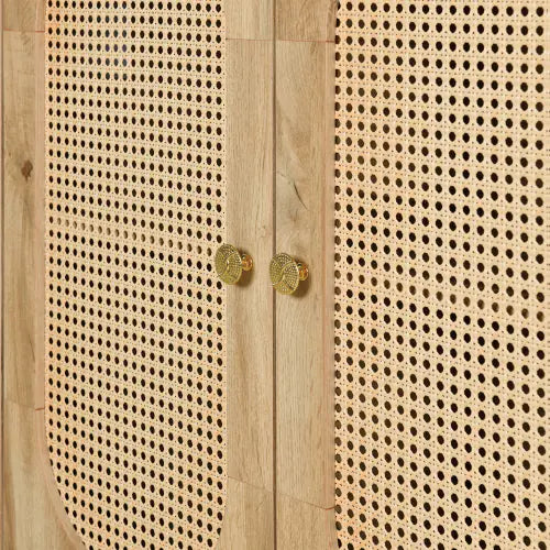 Vintage 3-Door Rattan Sideboard