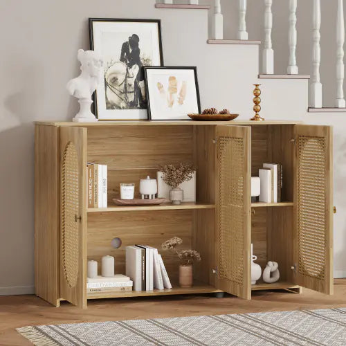 Vintage 3-Door Rattan Sideboard