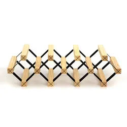 Modular Square Wine Rack with Pine Wood and Metal Frame